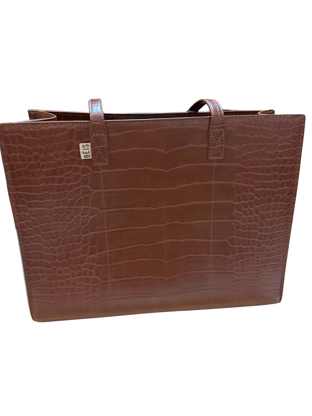 BEIS Work Tote Croc-Embossed Maple - Picture 3 of 12